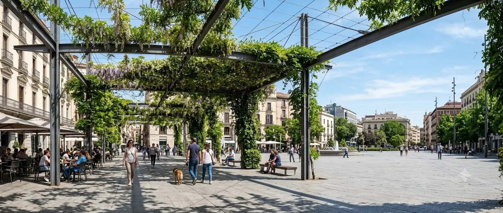 Ombrière urbaine végétalisée TF Urban, ville de Hyères